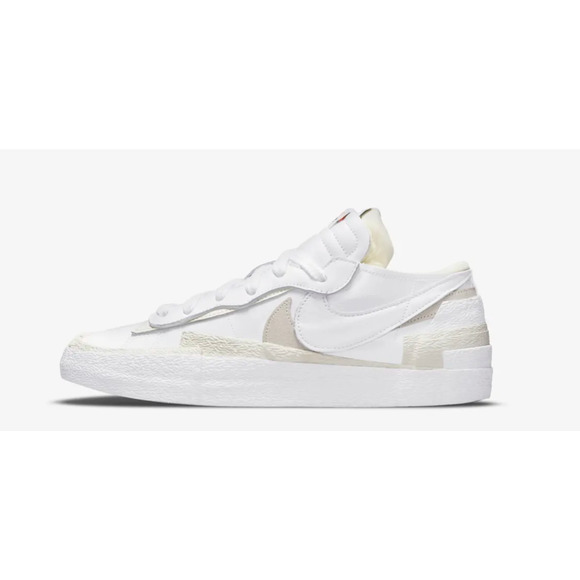 Nike Blazer Low Sacai Sail White Patent Leather Men\'s Sneakers Size 14 NEW